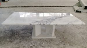 Calacatta White Marble Stone Table Tops