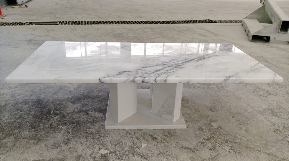 Calacatta White Marble Stone Table Tops